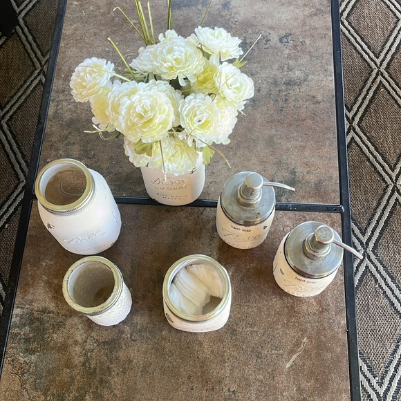 Decorative Farmhouse/Country/coastal / French decor Mason Jars set of 6 - Picture 2 of 11